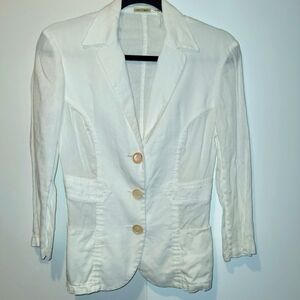 Max Studio Linen Blend Jacket Size 2 White